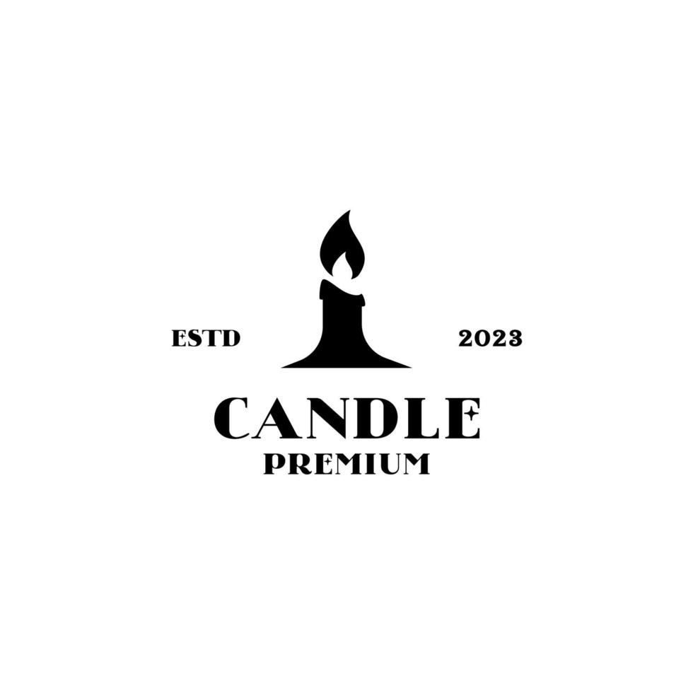 Flat candle logo design vector illustration