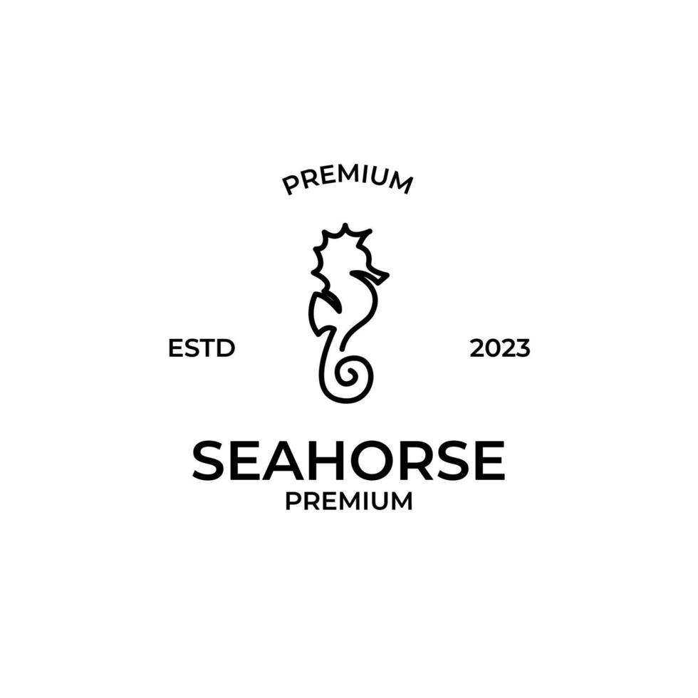 Flat seahorse logo design vector illustration idea