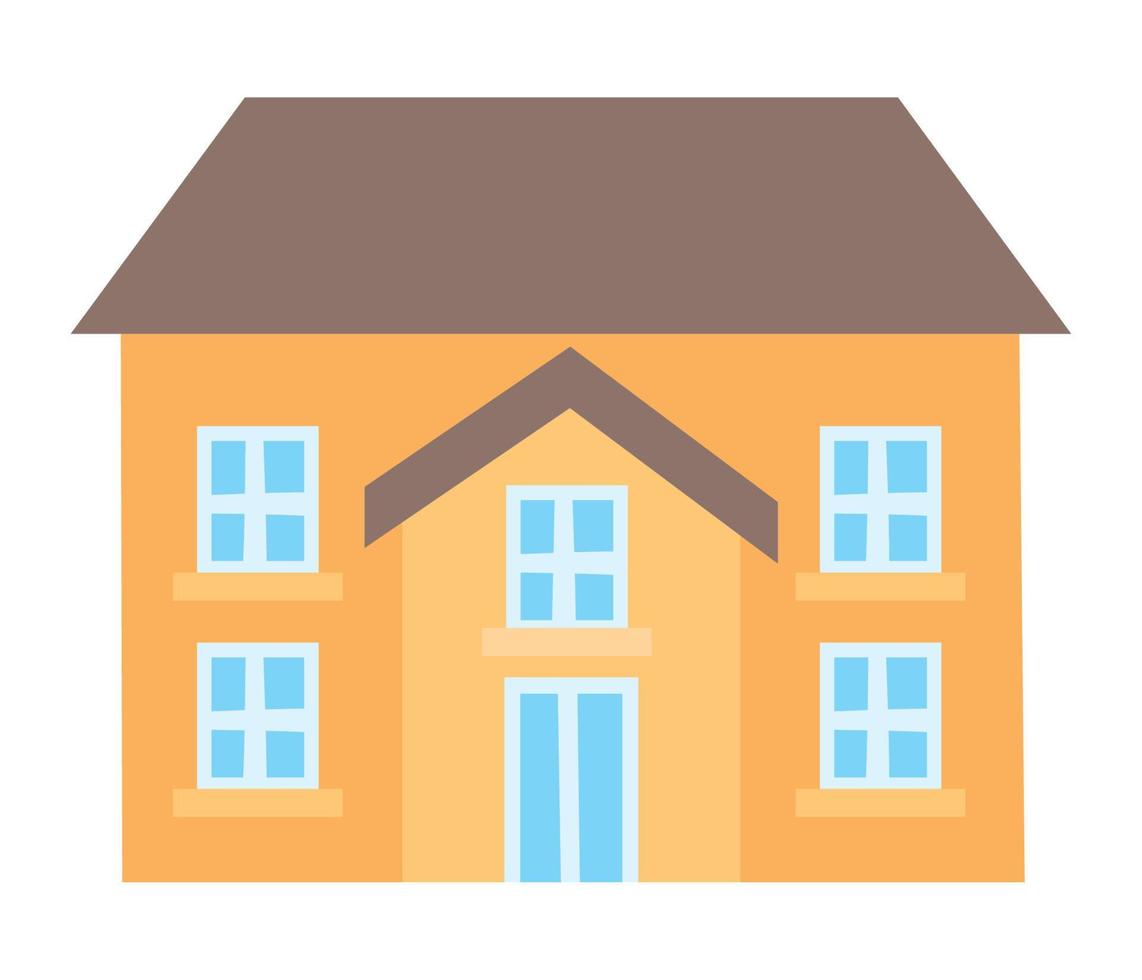 yellow house illustration vector