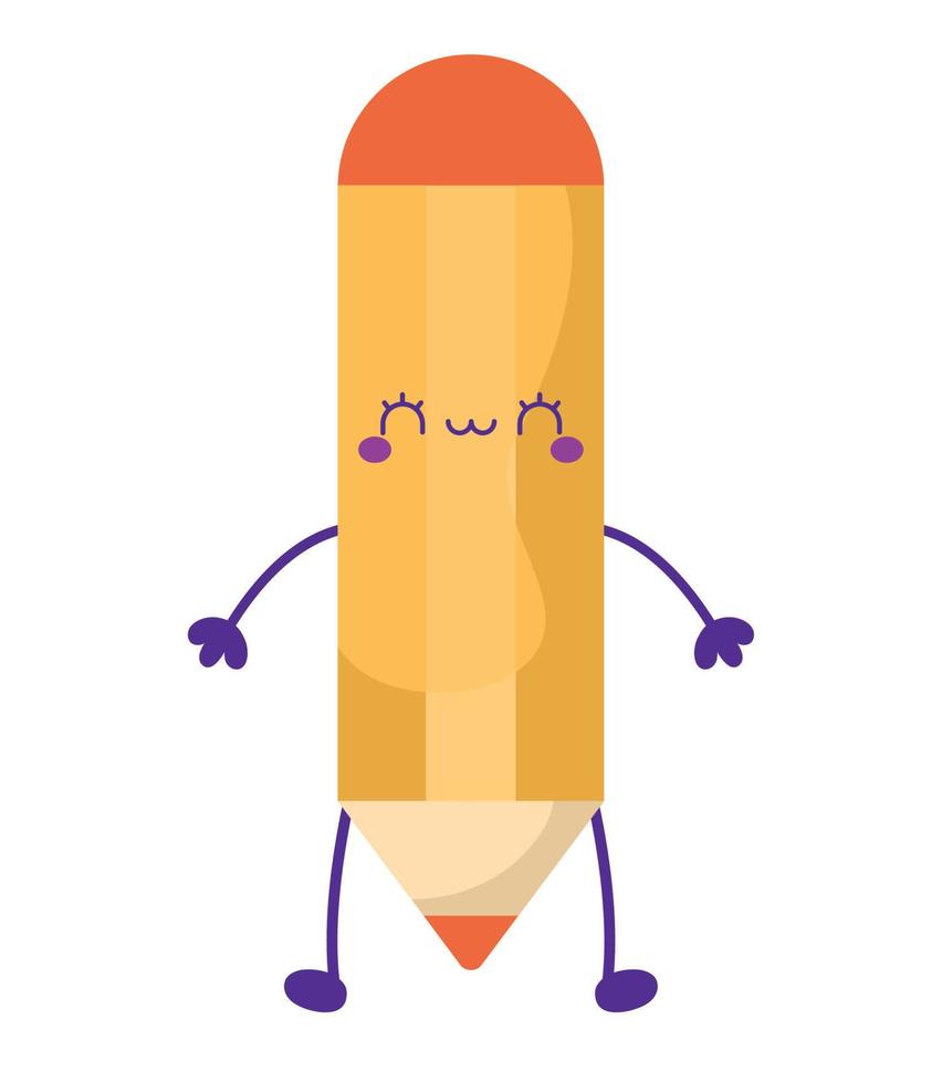 kawaii pencil design vector