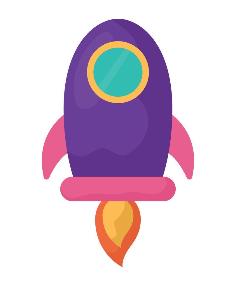 purple rocket design vector