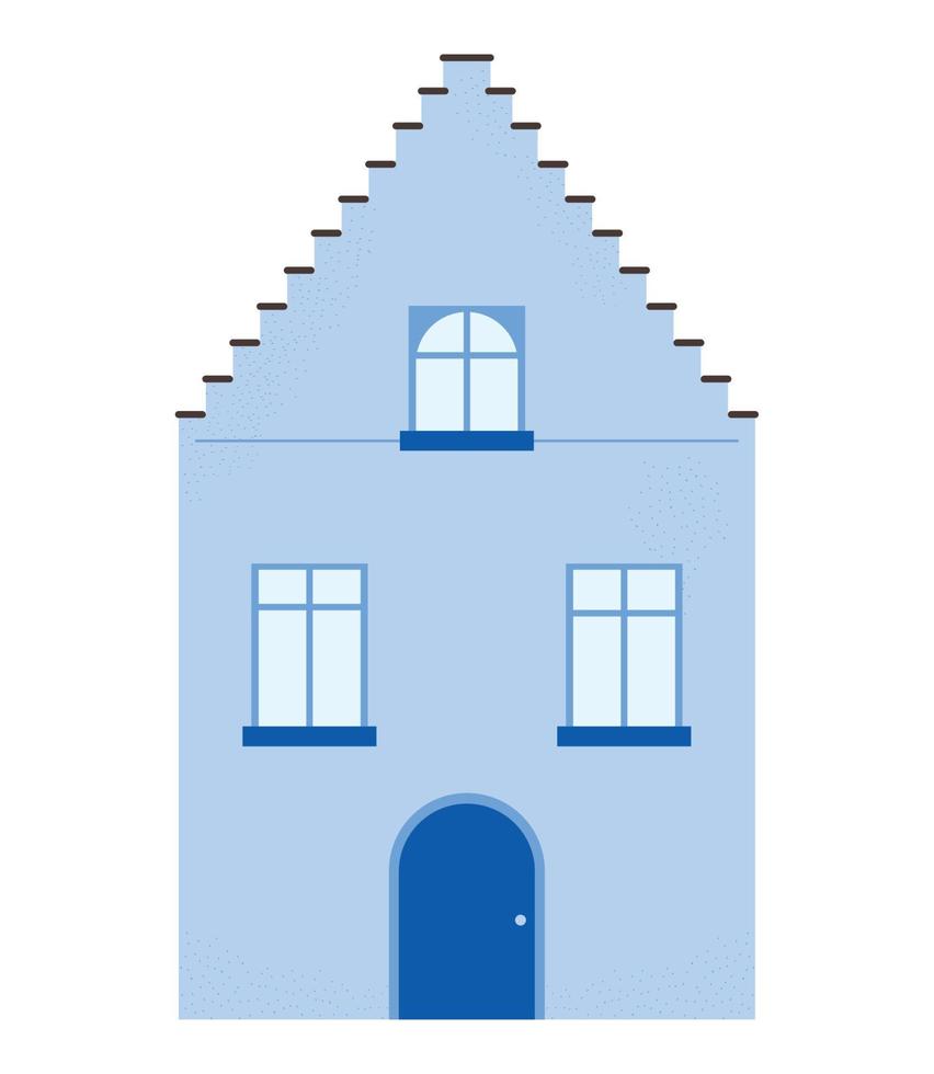 flat blue building vector