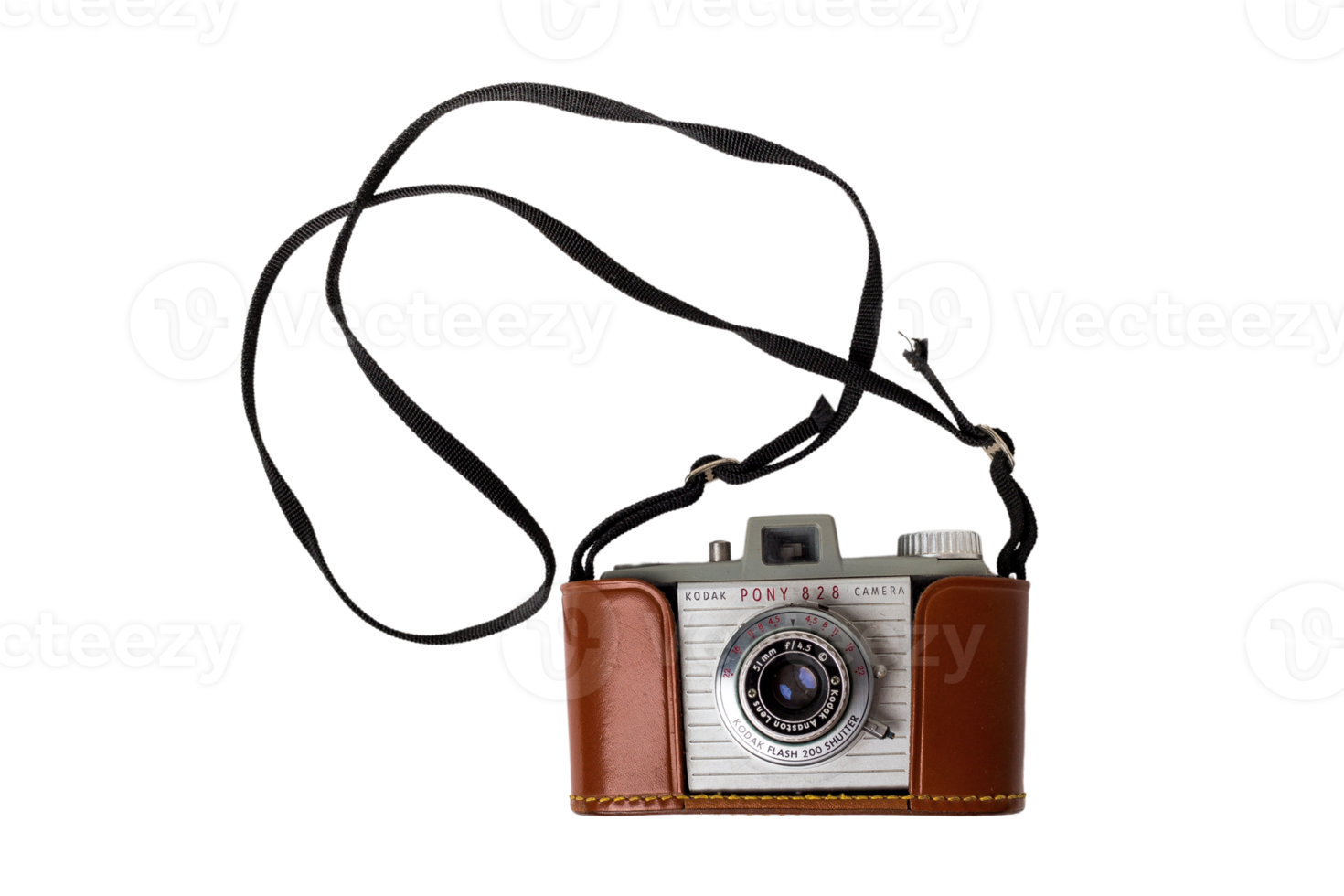 Brown classic camera isolated on a transparent background png