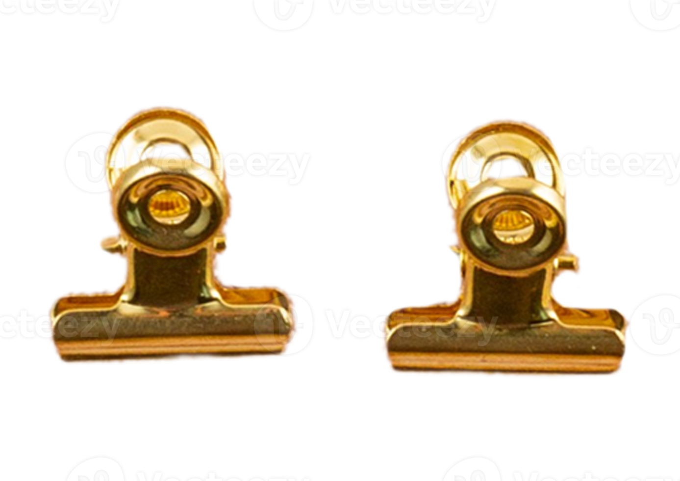 Golden clips isolated on a transparent background png