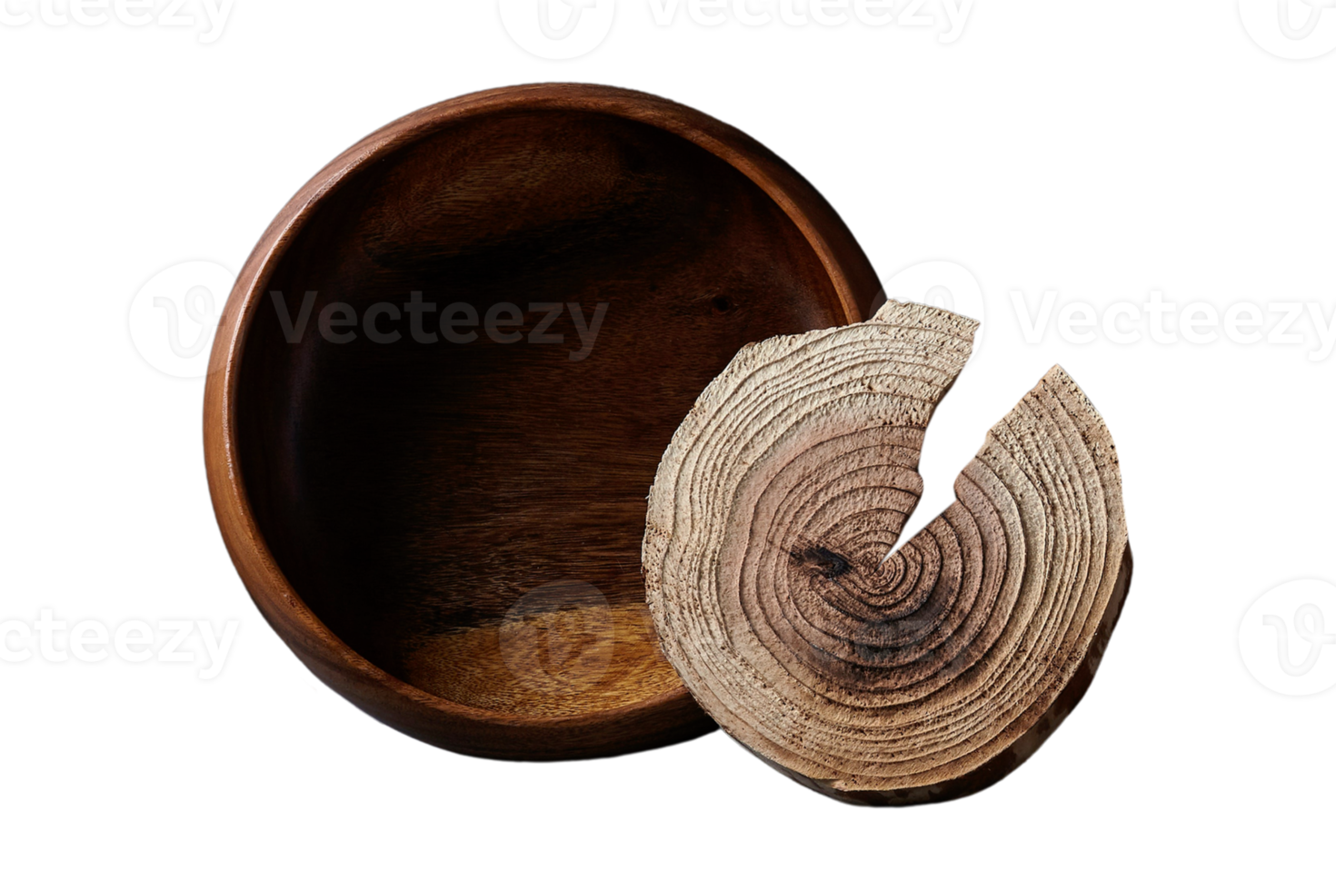 Wooden pot tableware isolated on a transparent background png