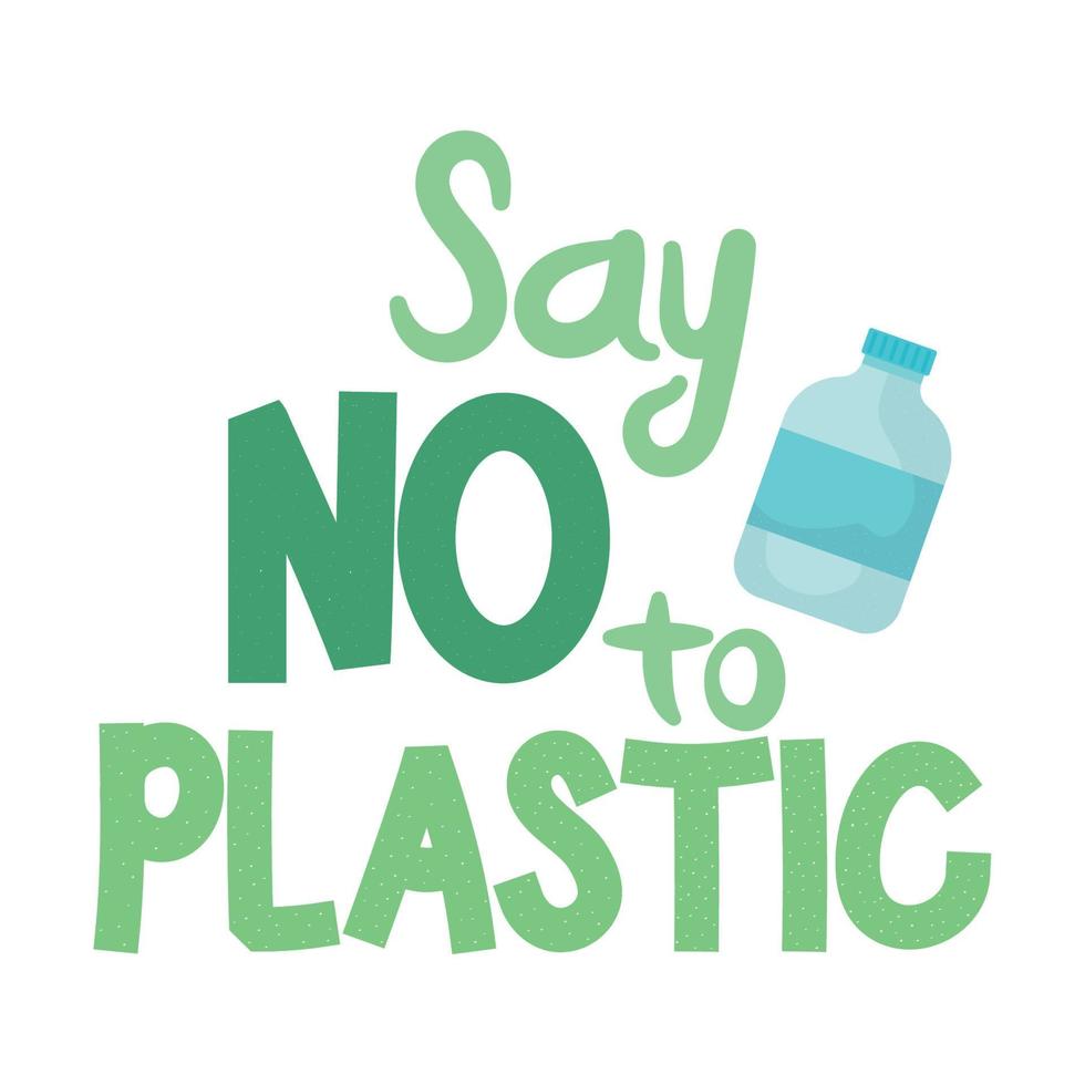 illustration of say no to plastic vector