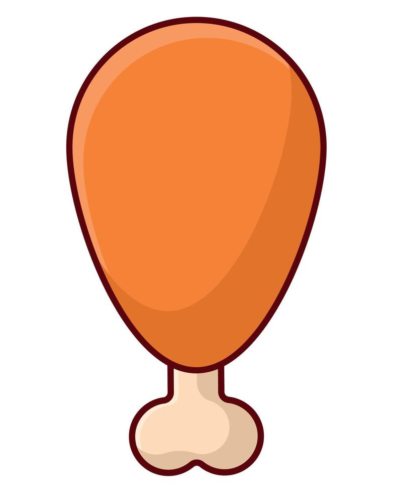 baked chicken leg vector