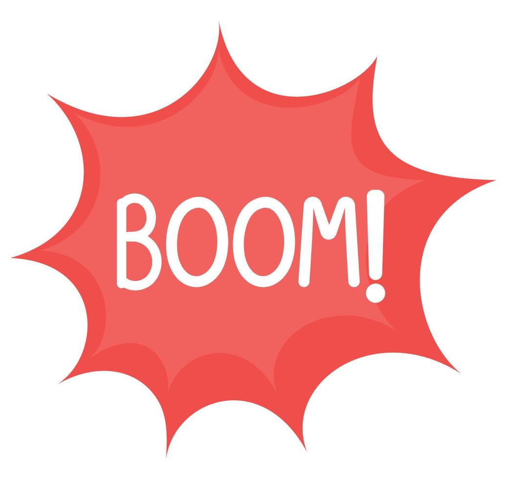 speech bubble with boom lettering vector