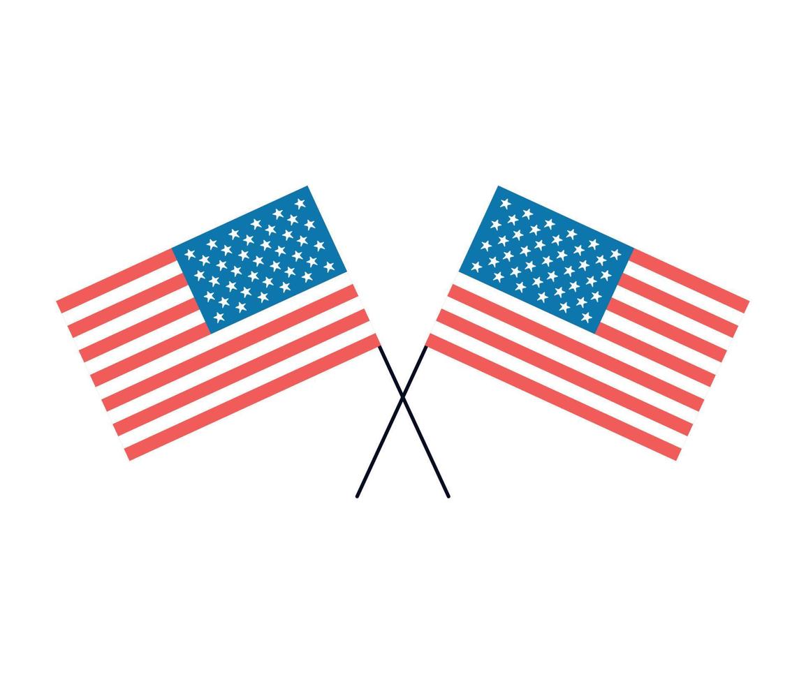 two usa flags vector