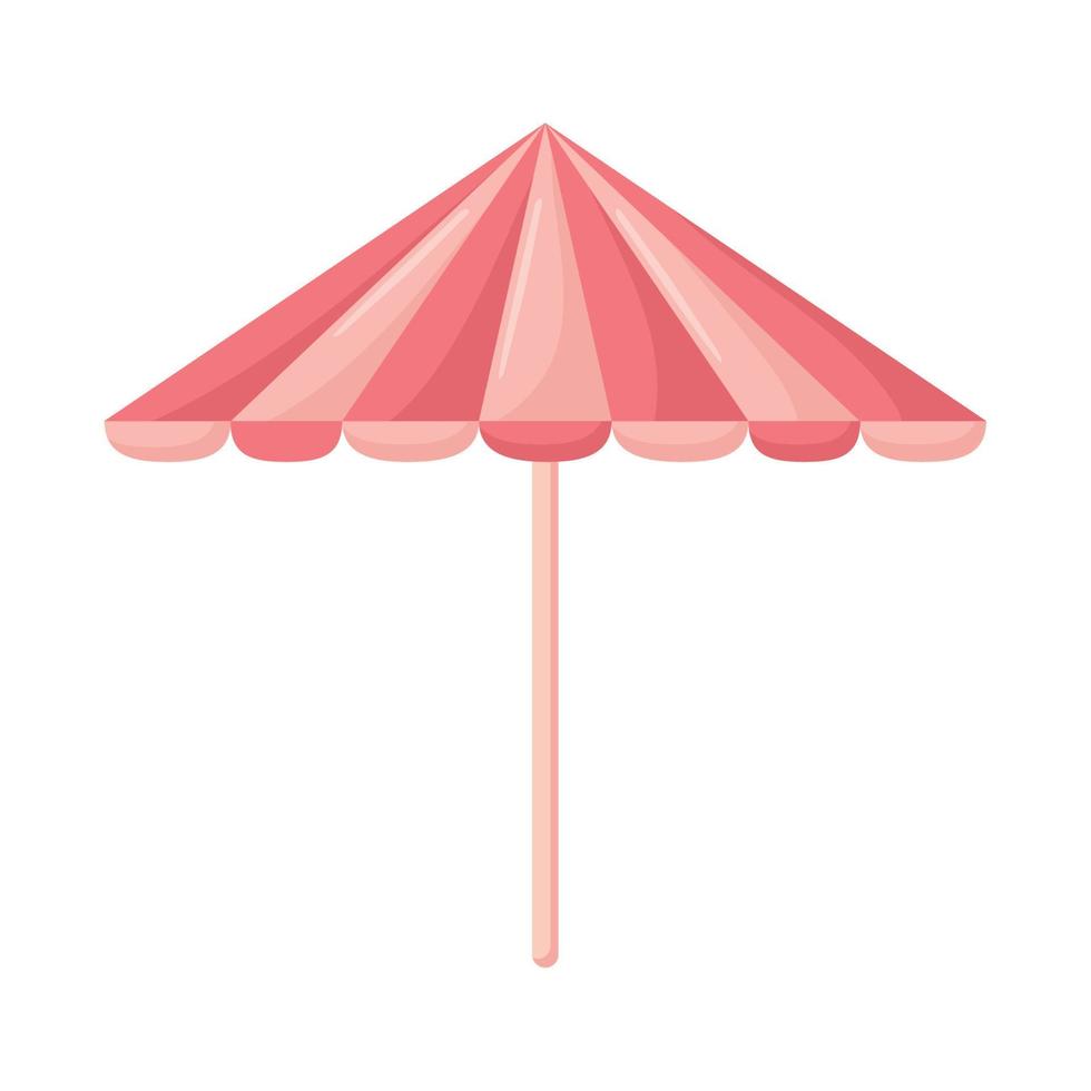 pink beach umbrella vector