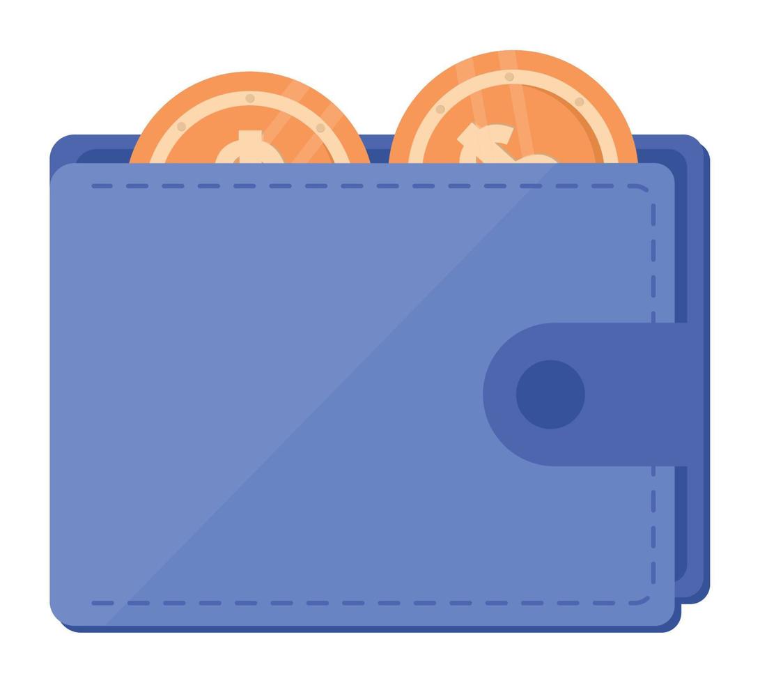 blue wallet design vector