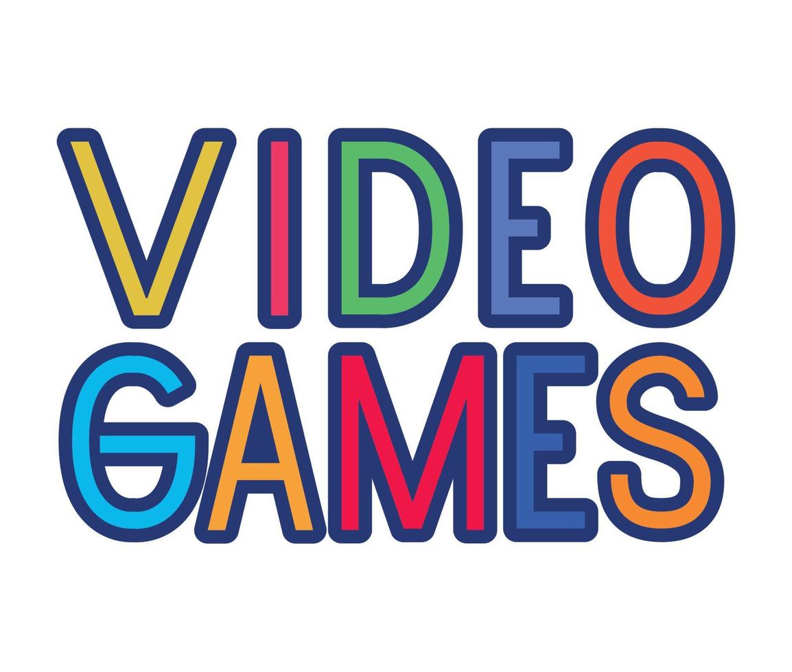 vídeo juegos letras vector