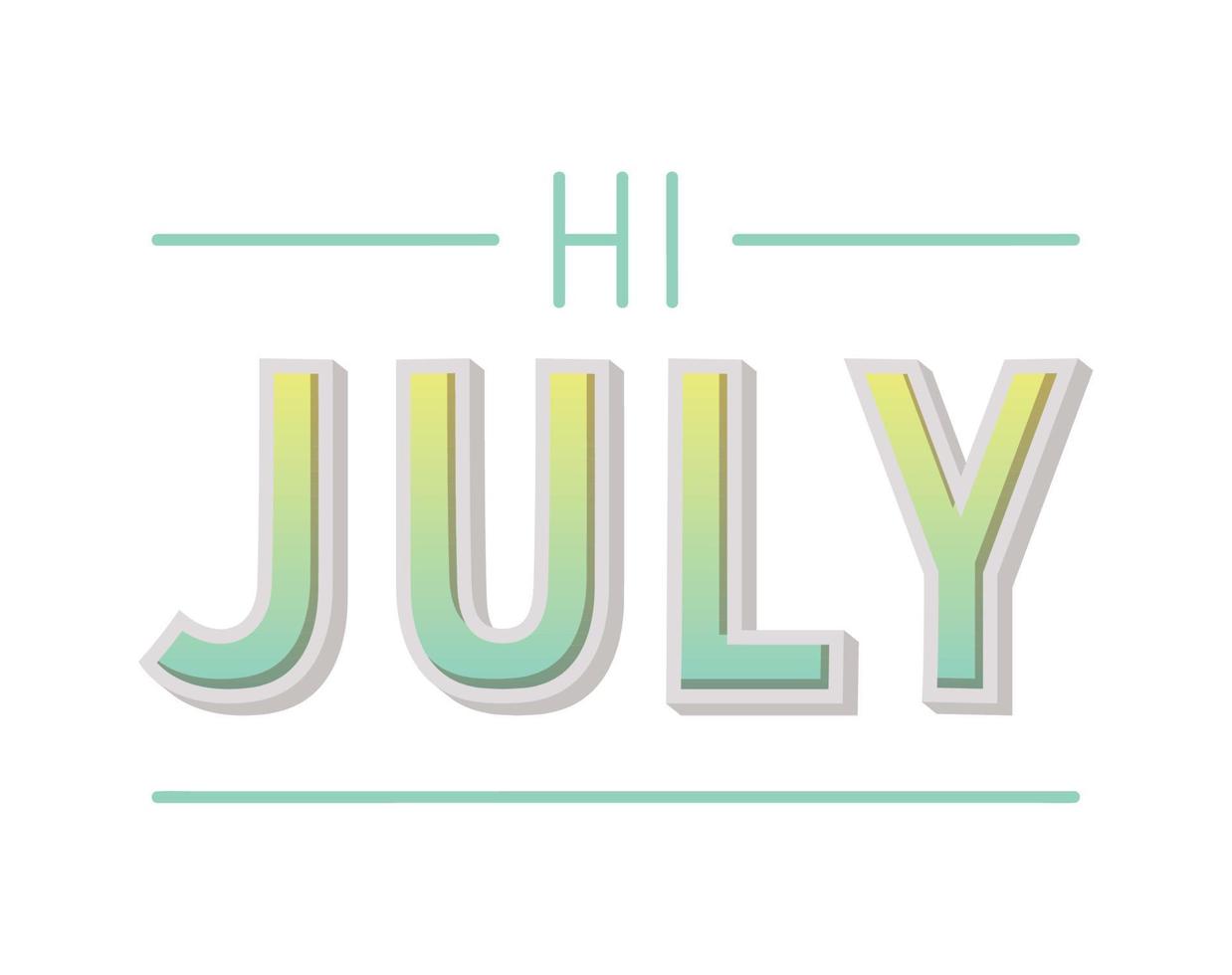 illustration of hi july vector