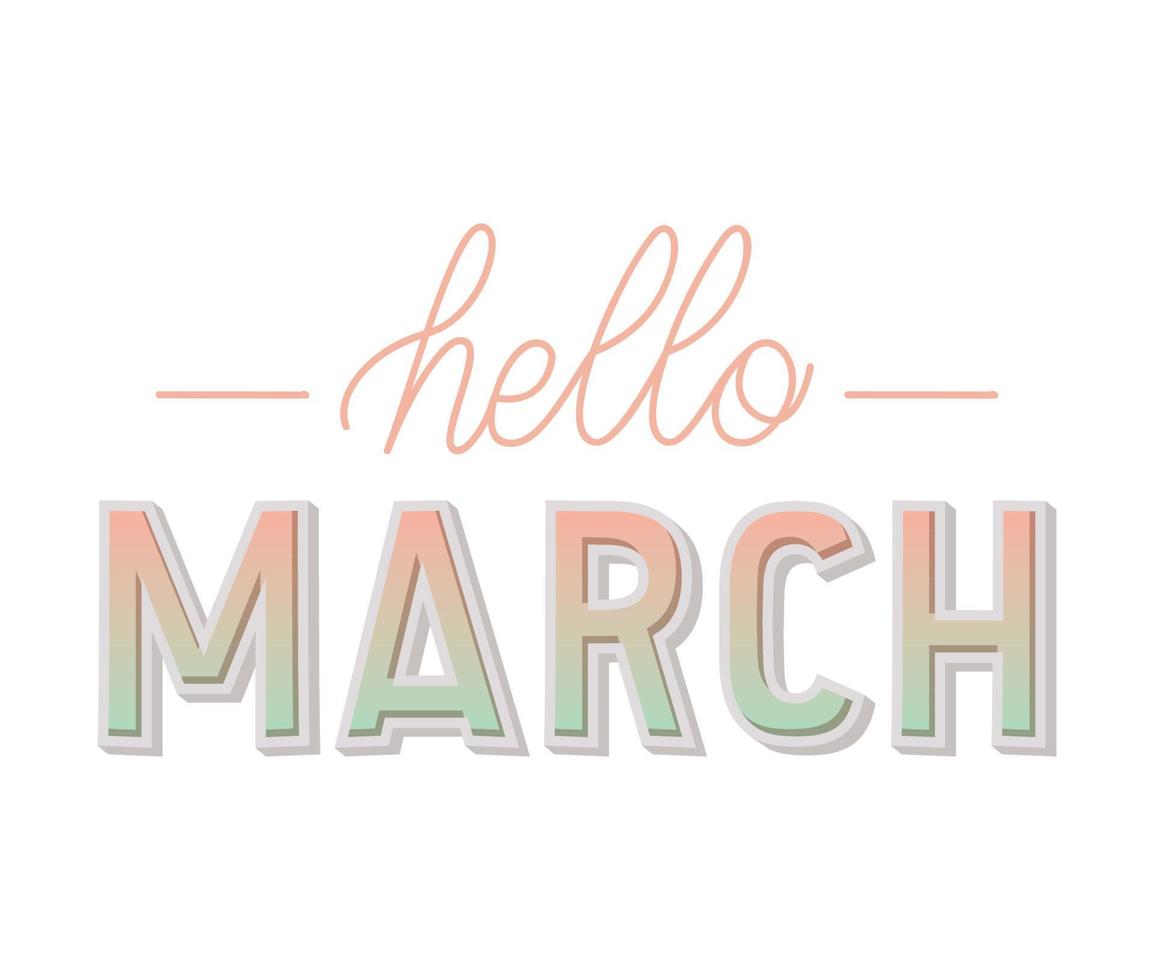 illustration of hello march vector