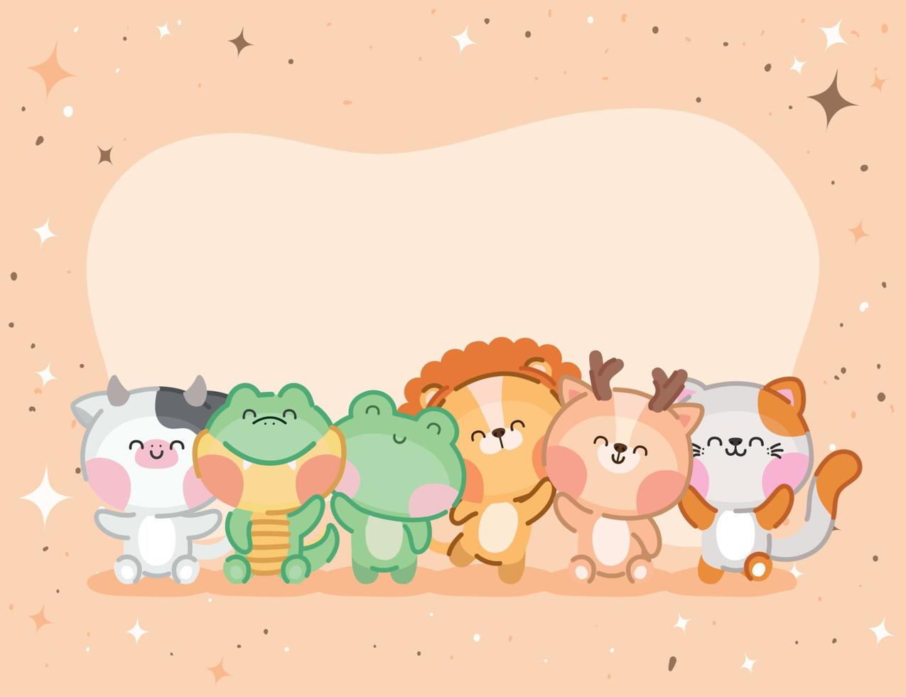 six happy pets vector