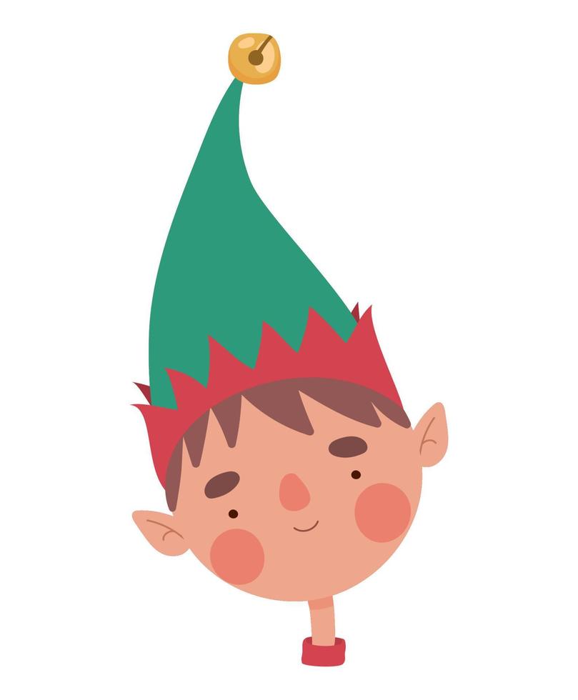 cheerful elfman face vector