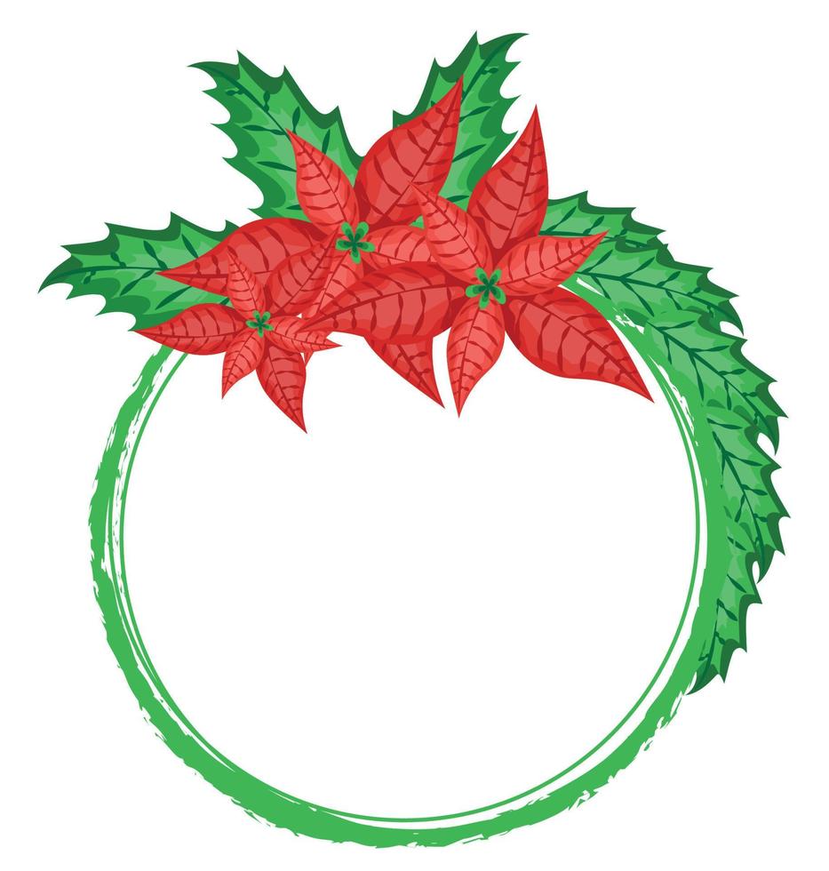 christmas mistletoe wreath vector