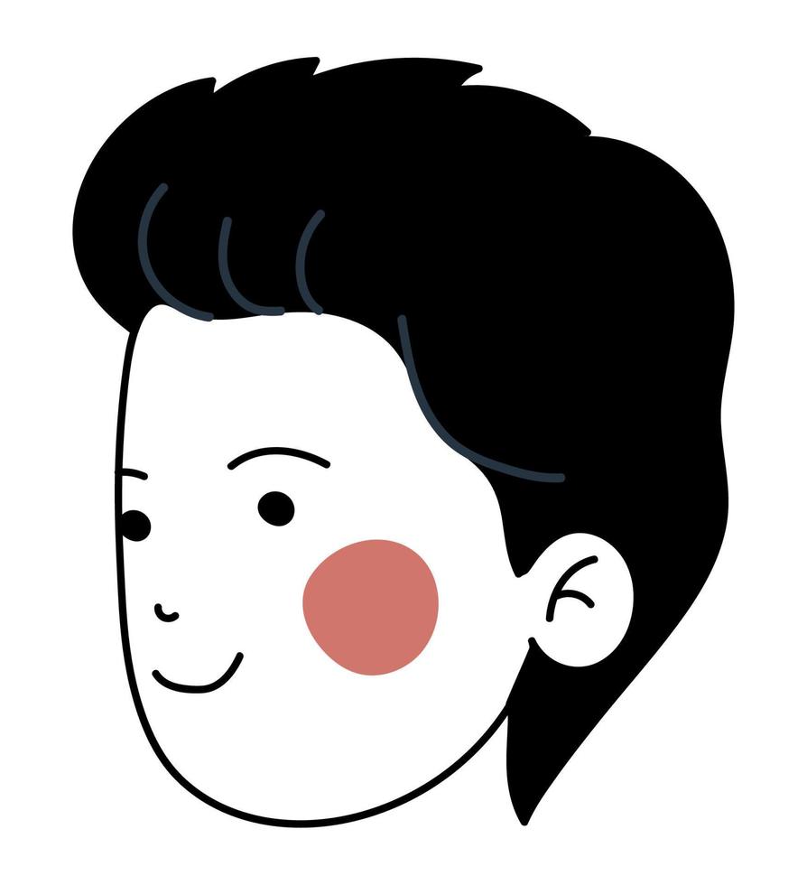 blushing man face vector