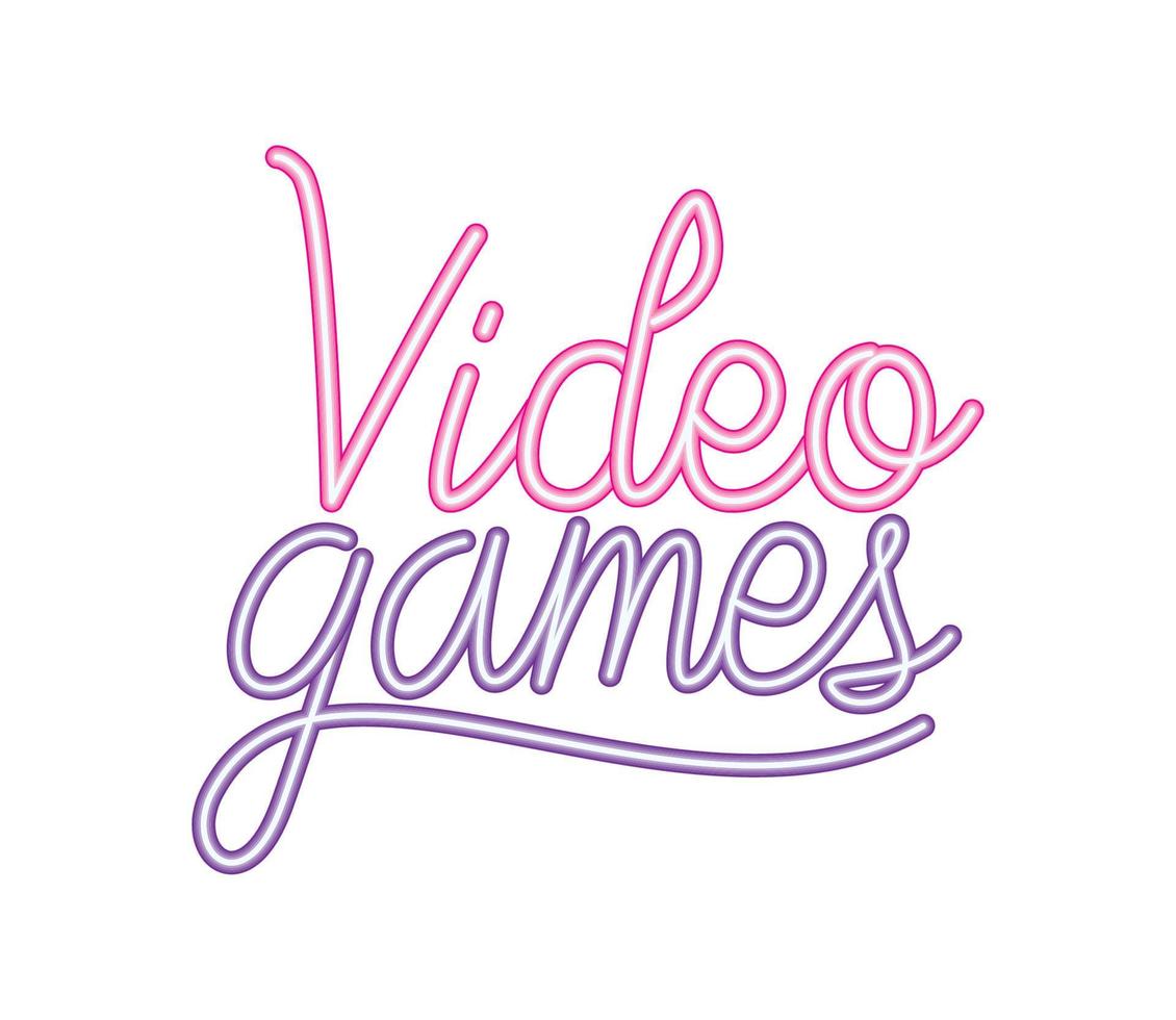 neon video games signboard vector