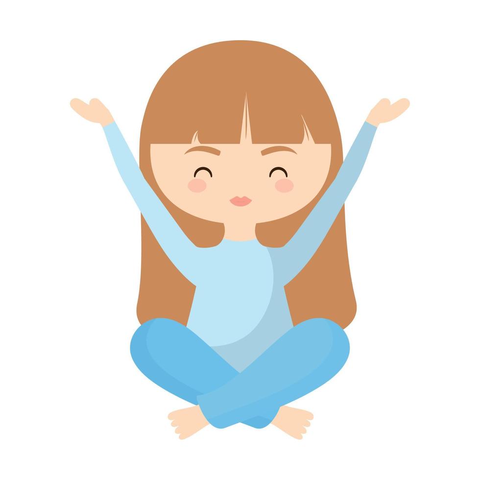 happy yoga girl vector