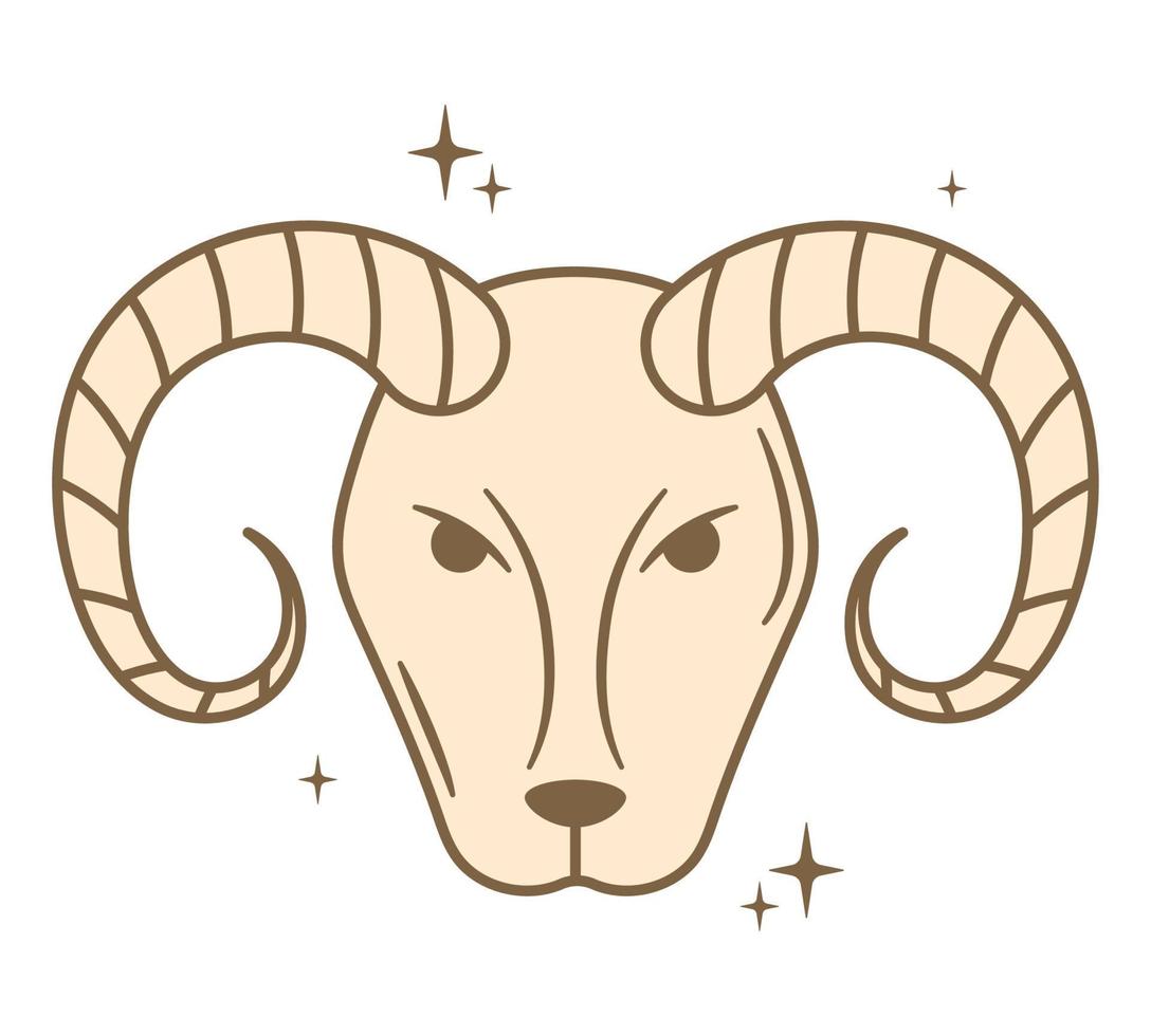 beige capricorn constellation vector