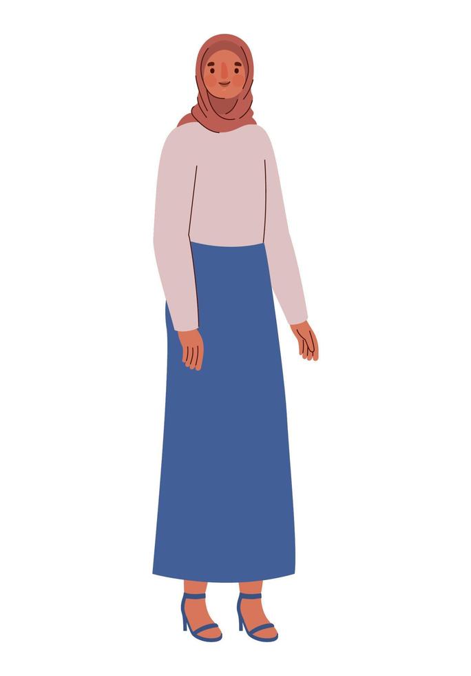 happy muslim woman vector