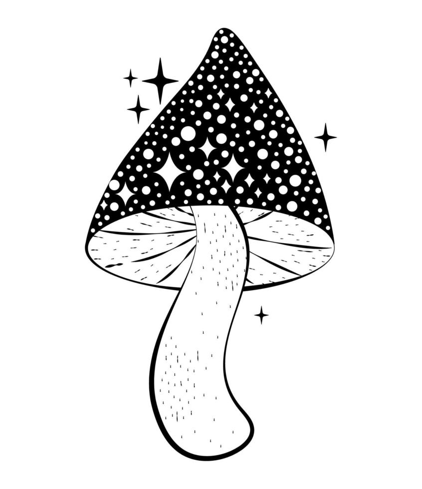 nice black mushroom vector