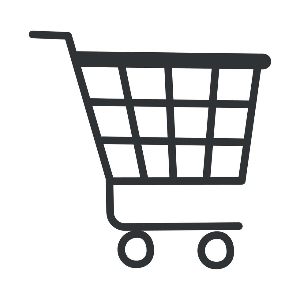 black shopping cart vector