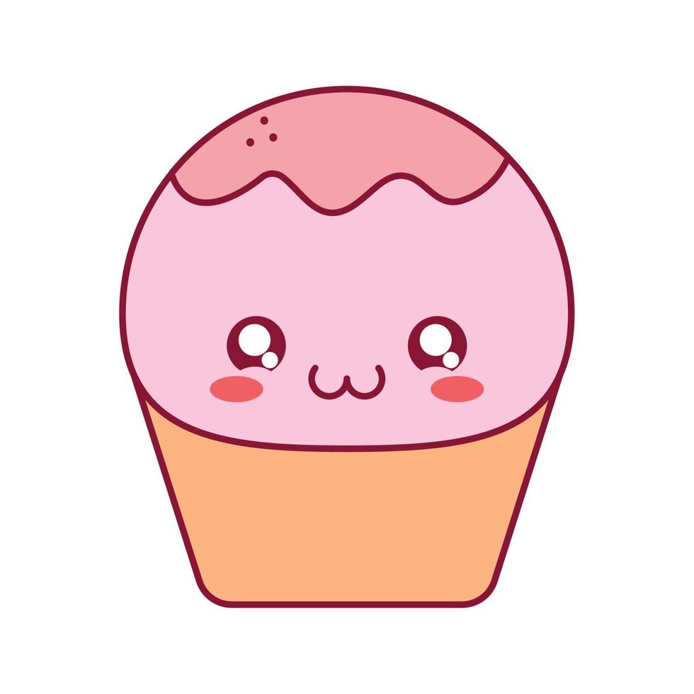 cute pink ice cream vector