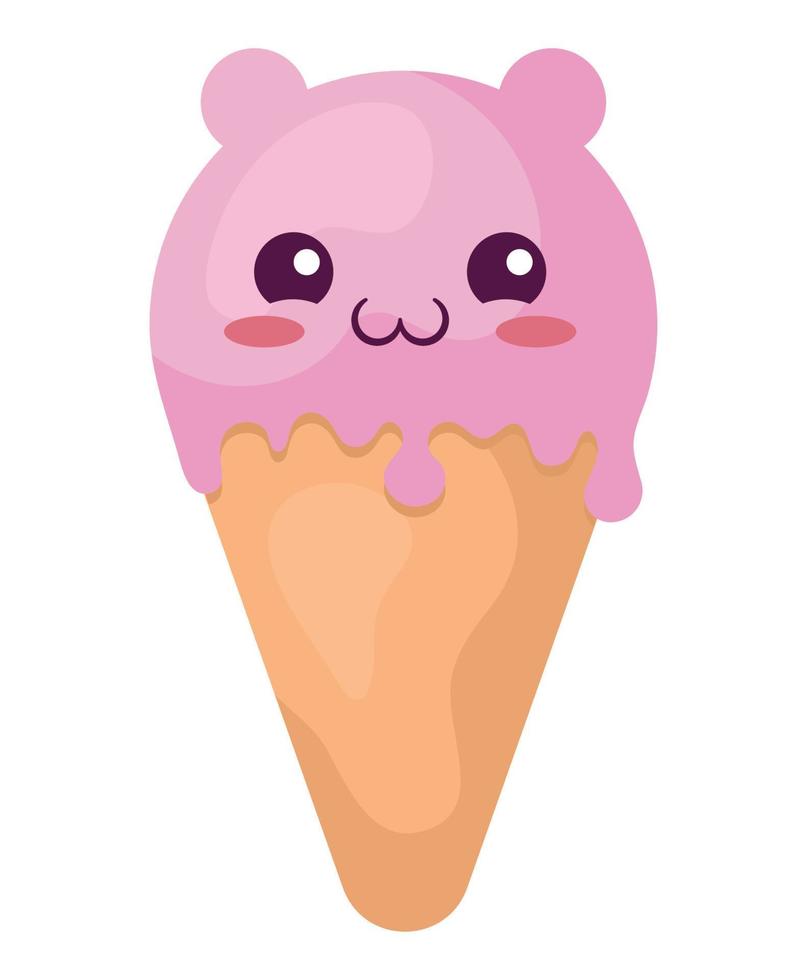 helado kawaii vector