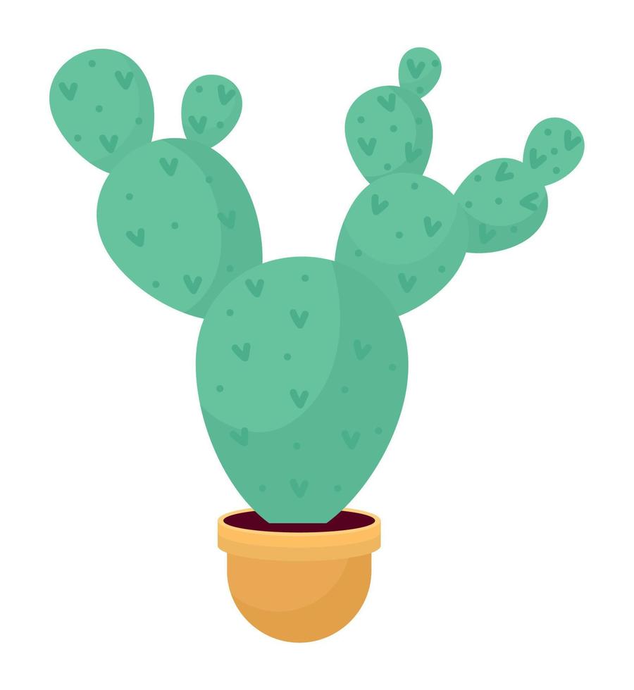 cactus on pot vector