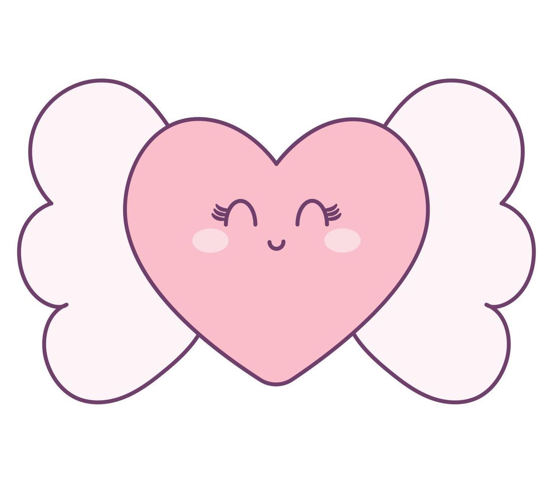 happy heart with wings vector