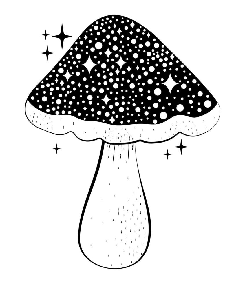 black mushroom image vector