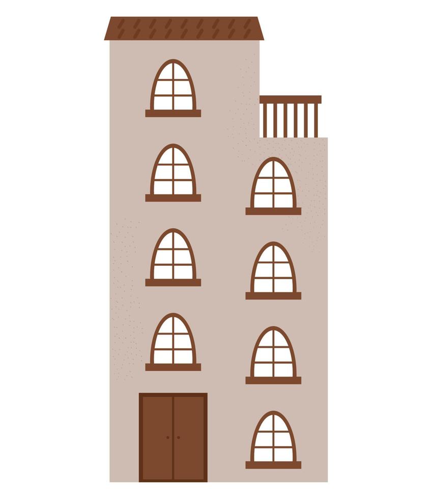 flat gray building vector