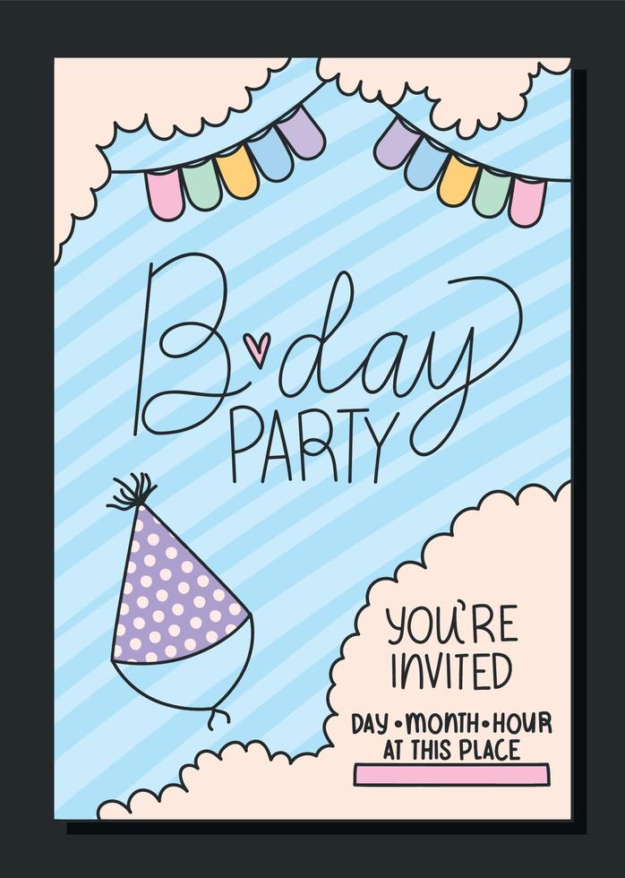 invitation of birthday party vector