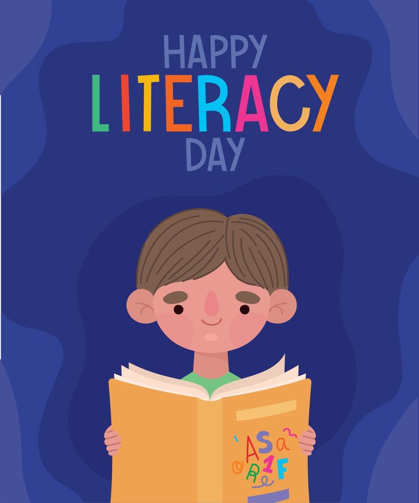 happy literacy day design vector