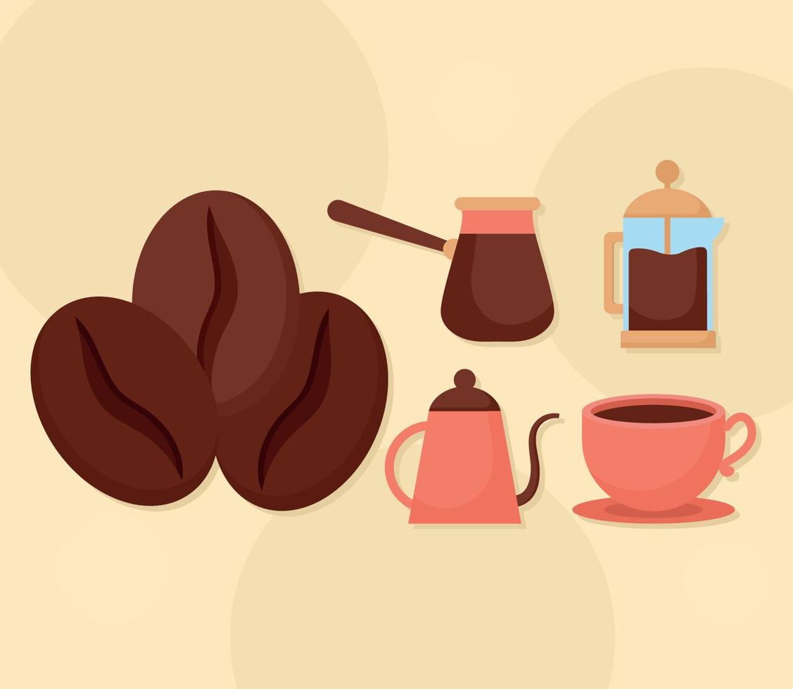 coffee methods items vector