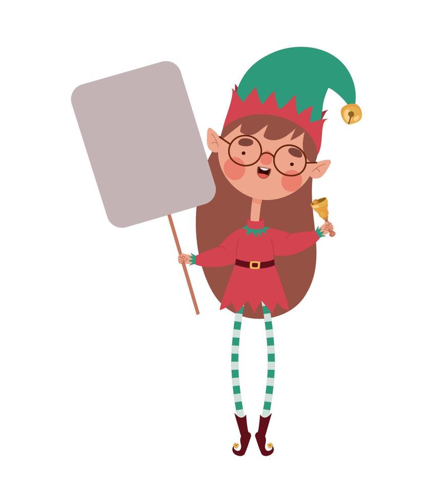 cute elf woman vector