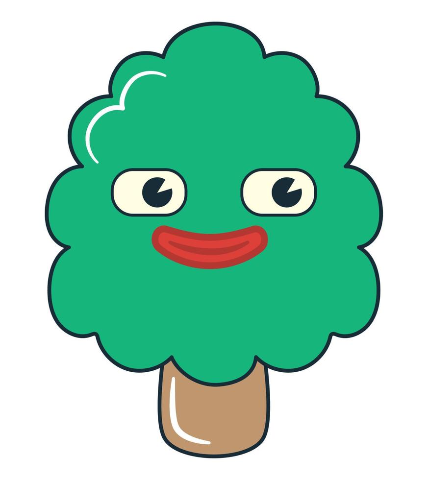 sonriente árbol diseño vector