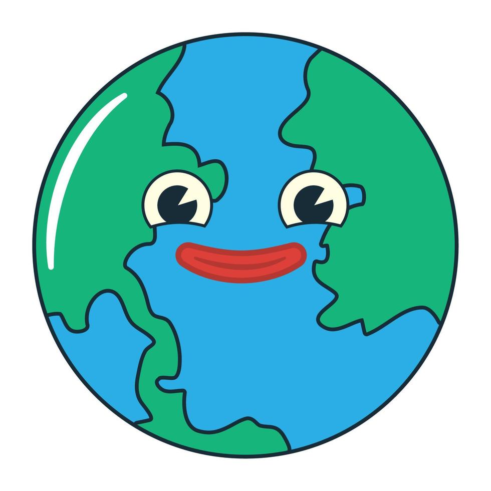 smiling planet earth vector