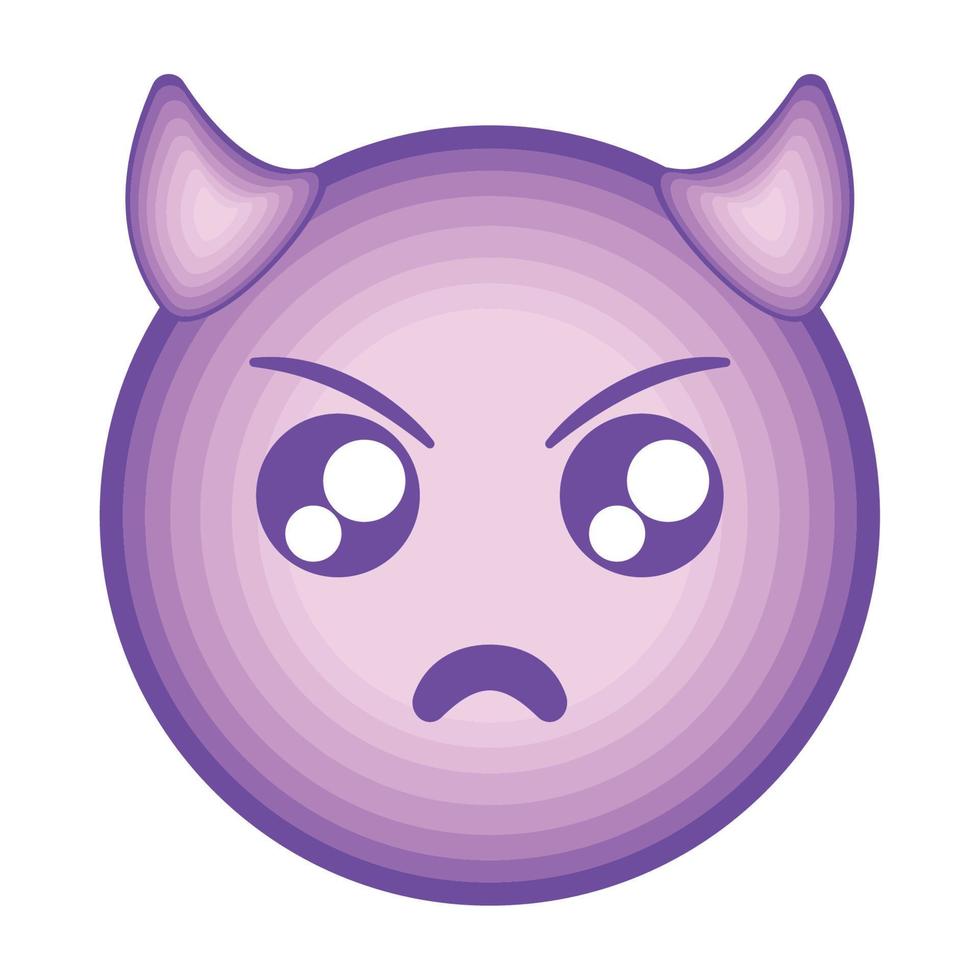 púrpura diablo emoji diseño vector