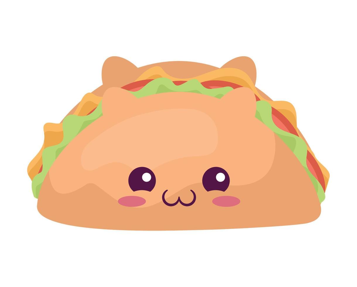 kawaii taco design vector