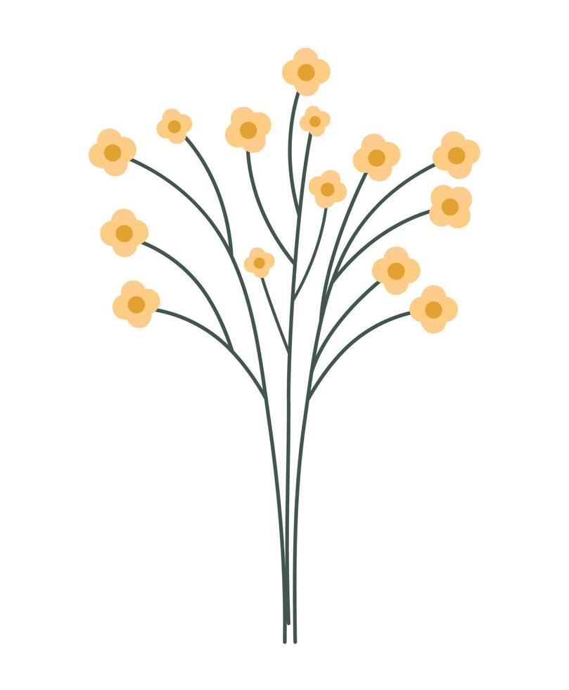 yellow flowers illustration vector