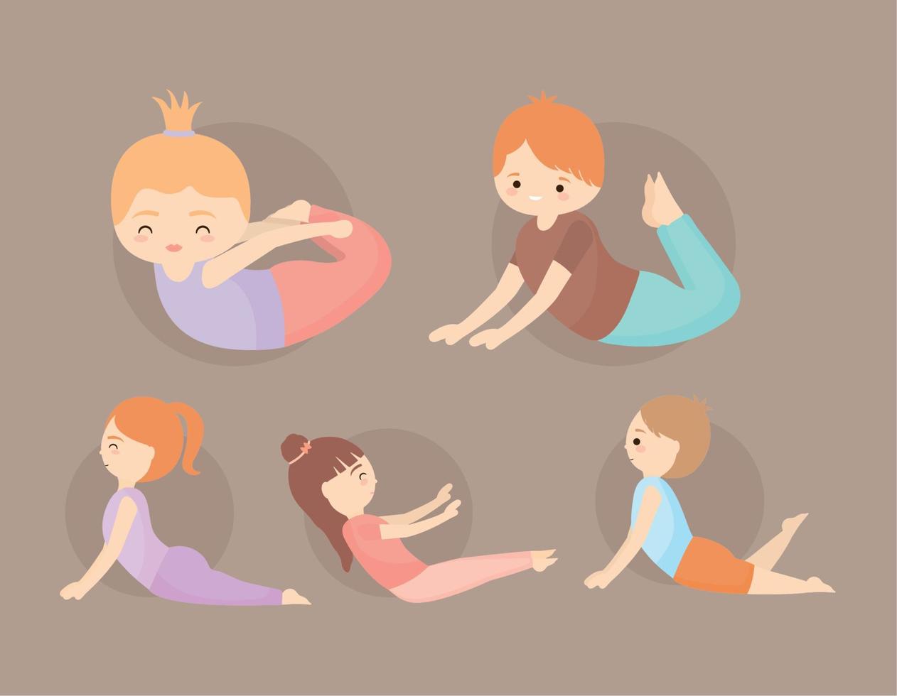 contento yoga niños vector