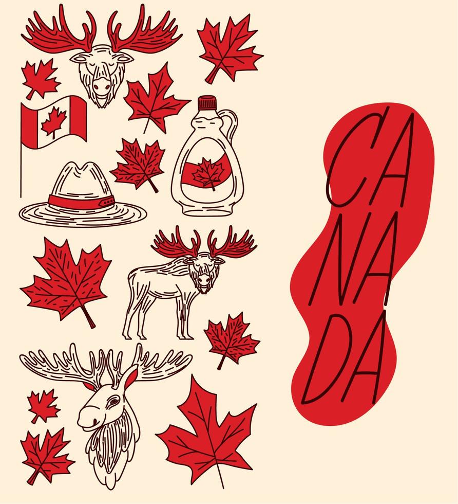 canada day icons vector