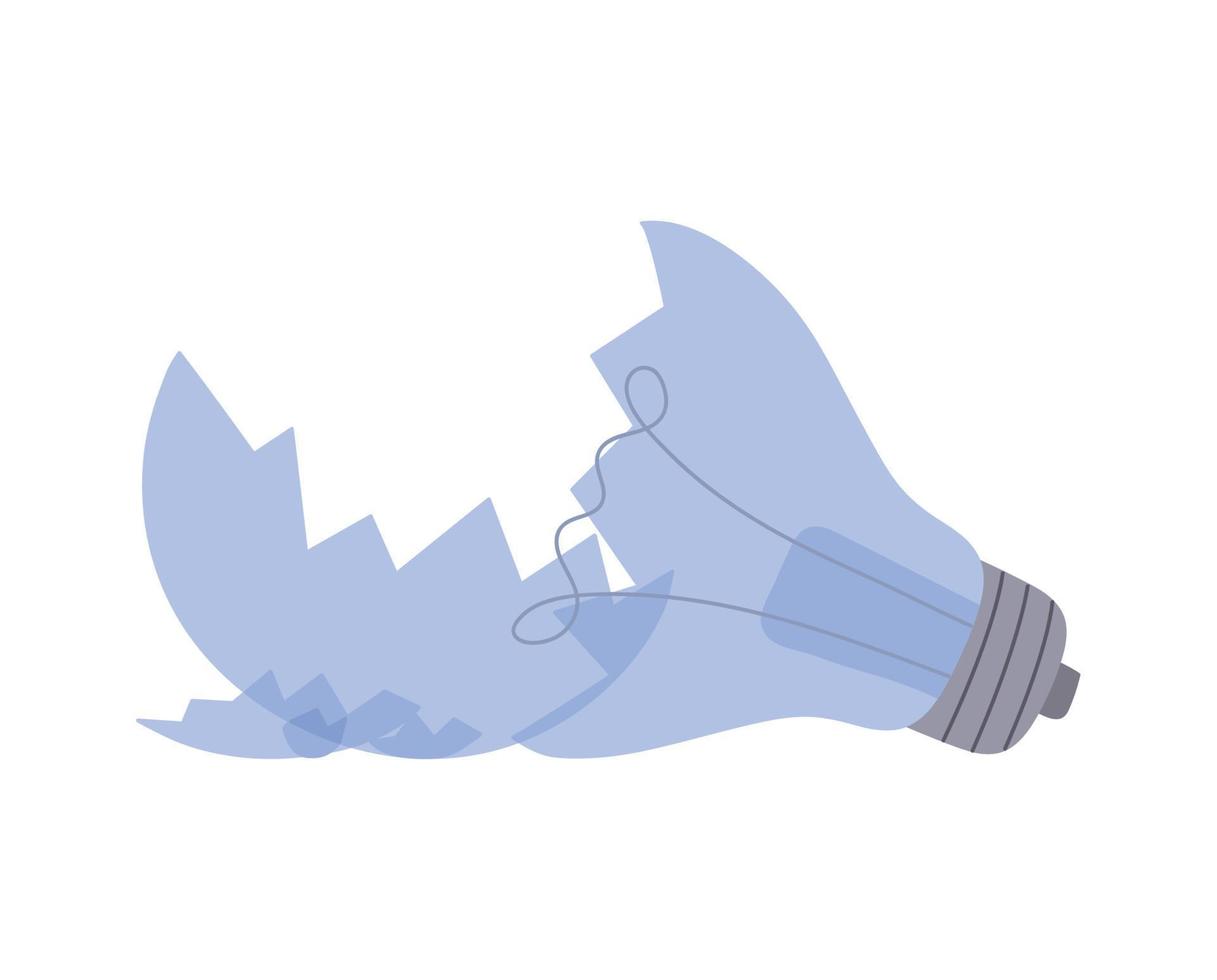 broken light bulb vector