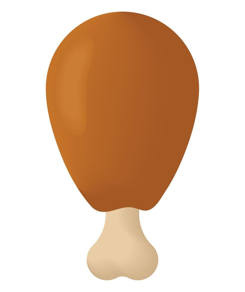 3d pollo pierna vector