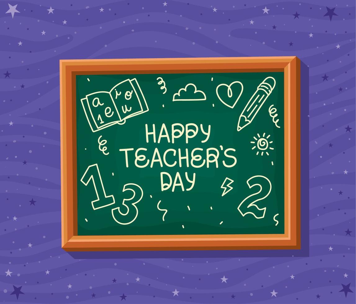 teachers day card vector