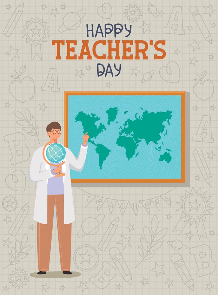 happy teachers day card vector
