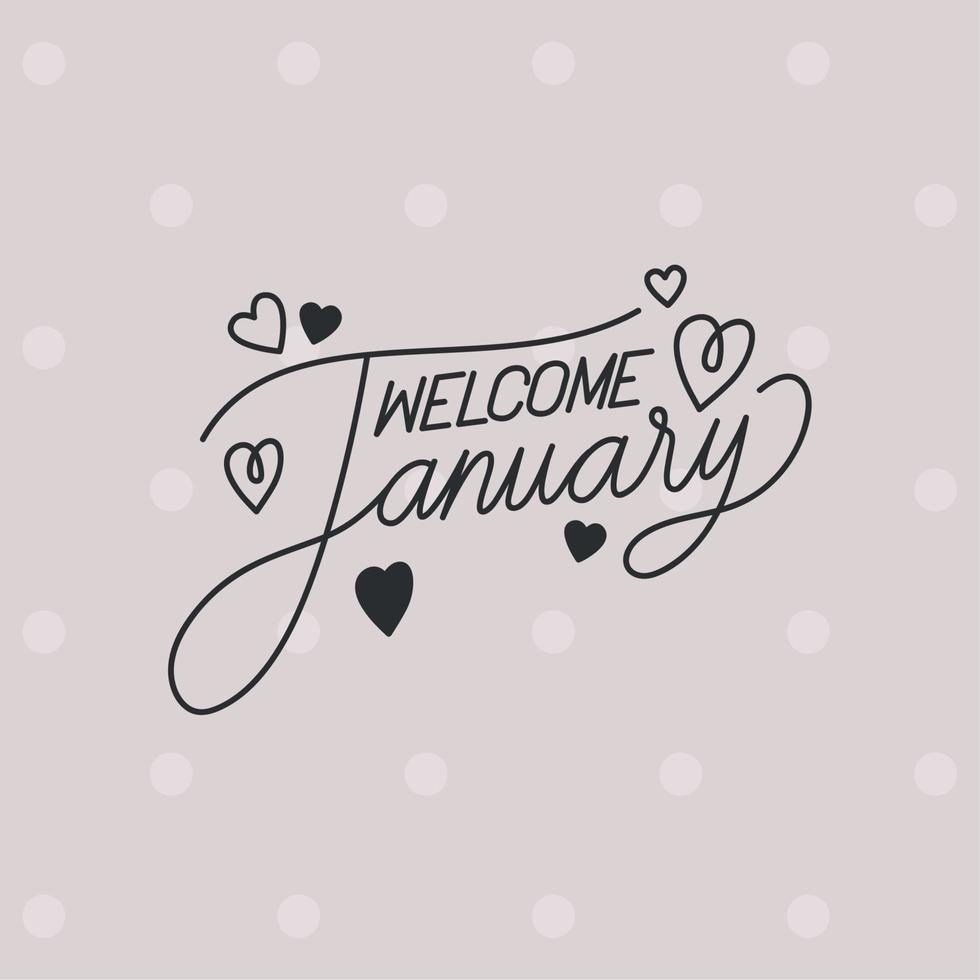 cartel of welcome junuary vector